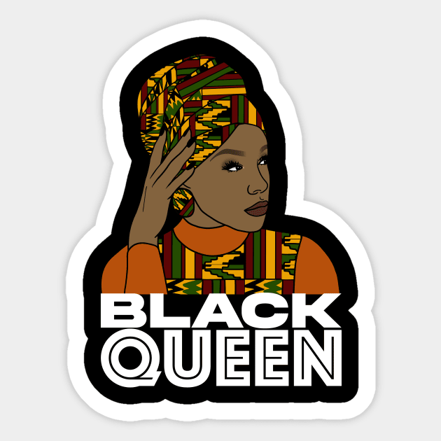 Black Queen Black Girl Magic Melanin Pride Black History Gift Sticker by JackLord Designs 